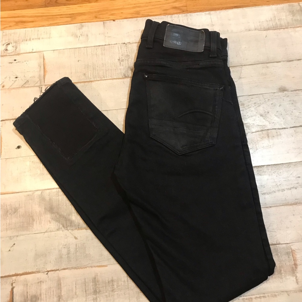 Black denim skinny leg jeans